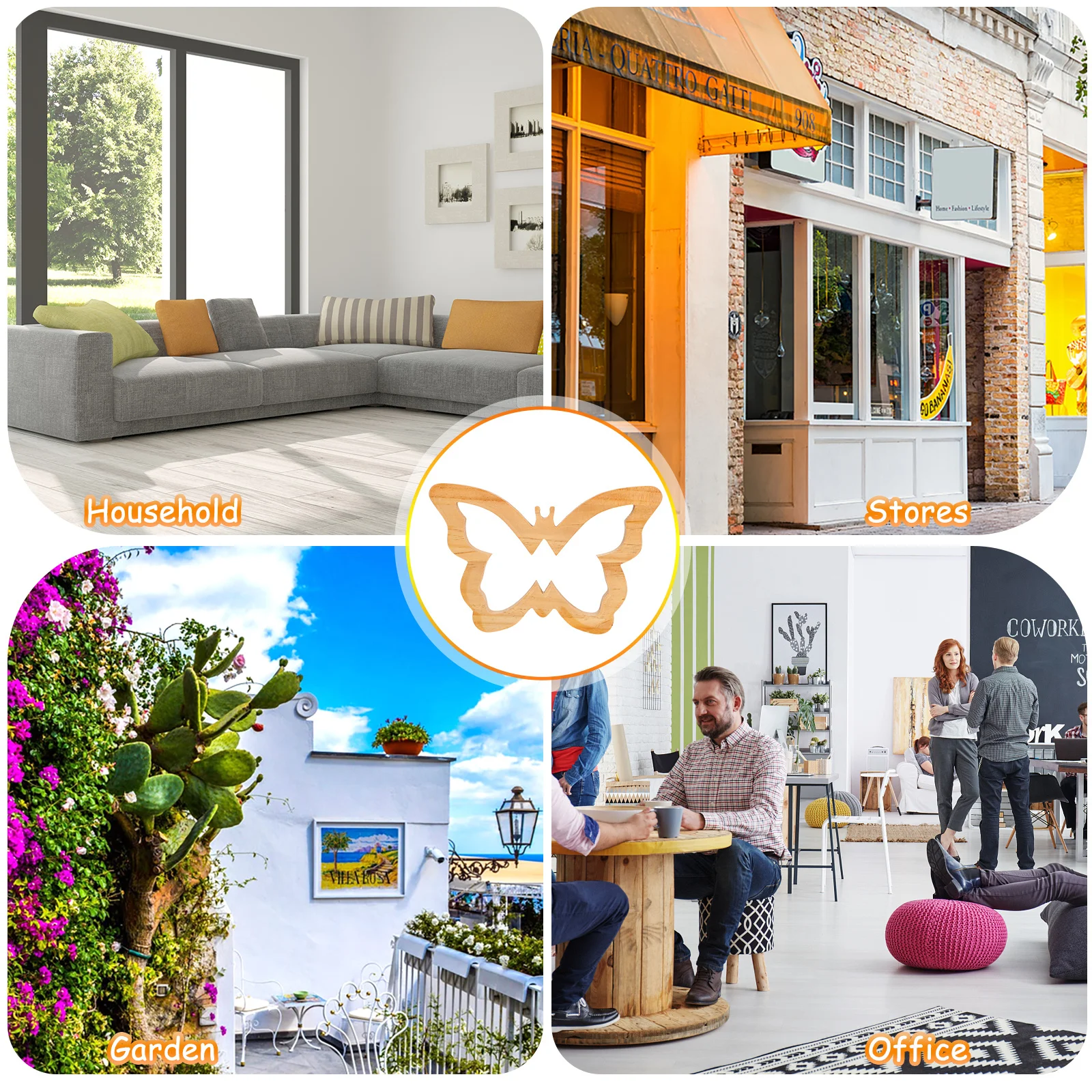 

1Pcs Wooden Wall Sticker Beautiful Pattern Wall Art Decor Home Decor Party Supplies Photo Prop Photo Prop Party Supplies