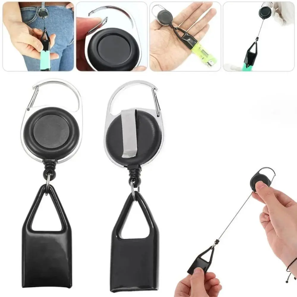 New Design Portable Lighter Holder Retractable for Belts Lighter Clip for Handbag Removable Carabiner Clip