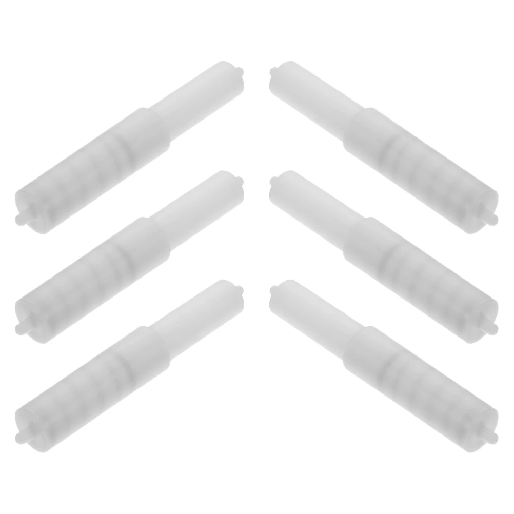 

6 pcs Spring-loaded Toilet Paper Plastic Rod Embedded Roll Holder Durable Replacement Shaft White Frame Bathroom Hotel