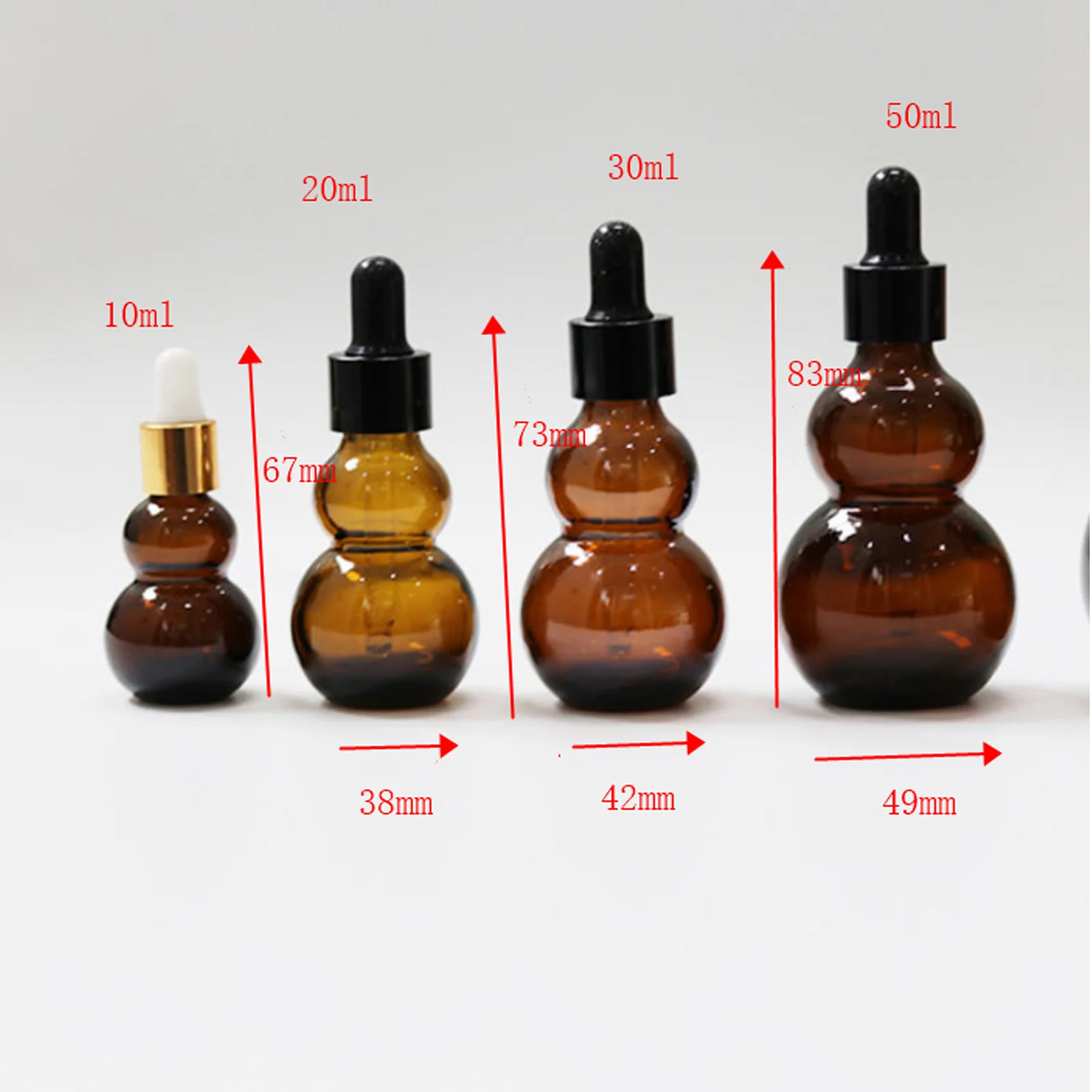 Essential Oil Empty Bottle 5-100ml Brown Glass Small Sample Plastic Head Dropper Bottle Cosmetics Packaging Travel Essentials