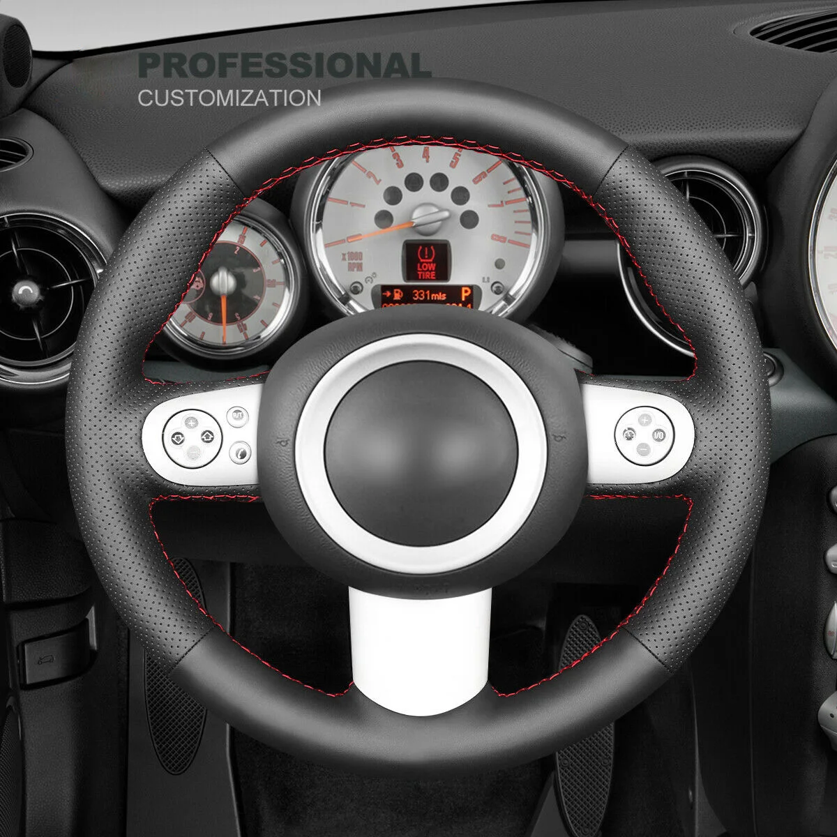 DIY Genuine Leather Car Steering Wheel Cover For MINI Cooper 2001 2002 2003 2004 (3 Spoke) Car Accessories