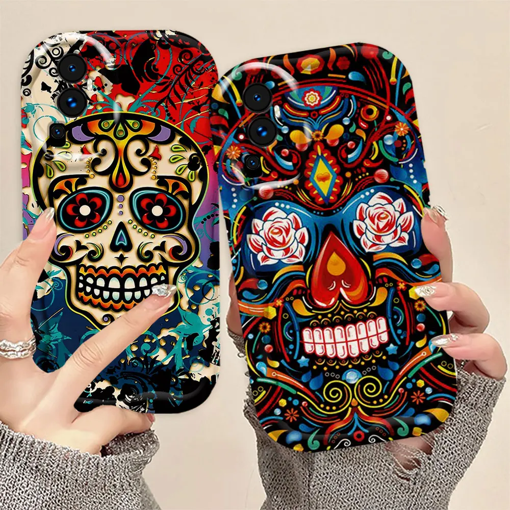 Mexican Style Skull  Phone Case Cover For OPPO FindX3lite RENO 12 12F 11 11F 8 8T 7 7Z 6 5 5F 4 LITE PRO 5G