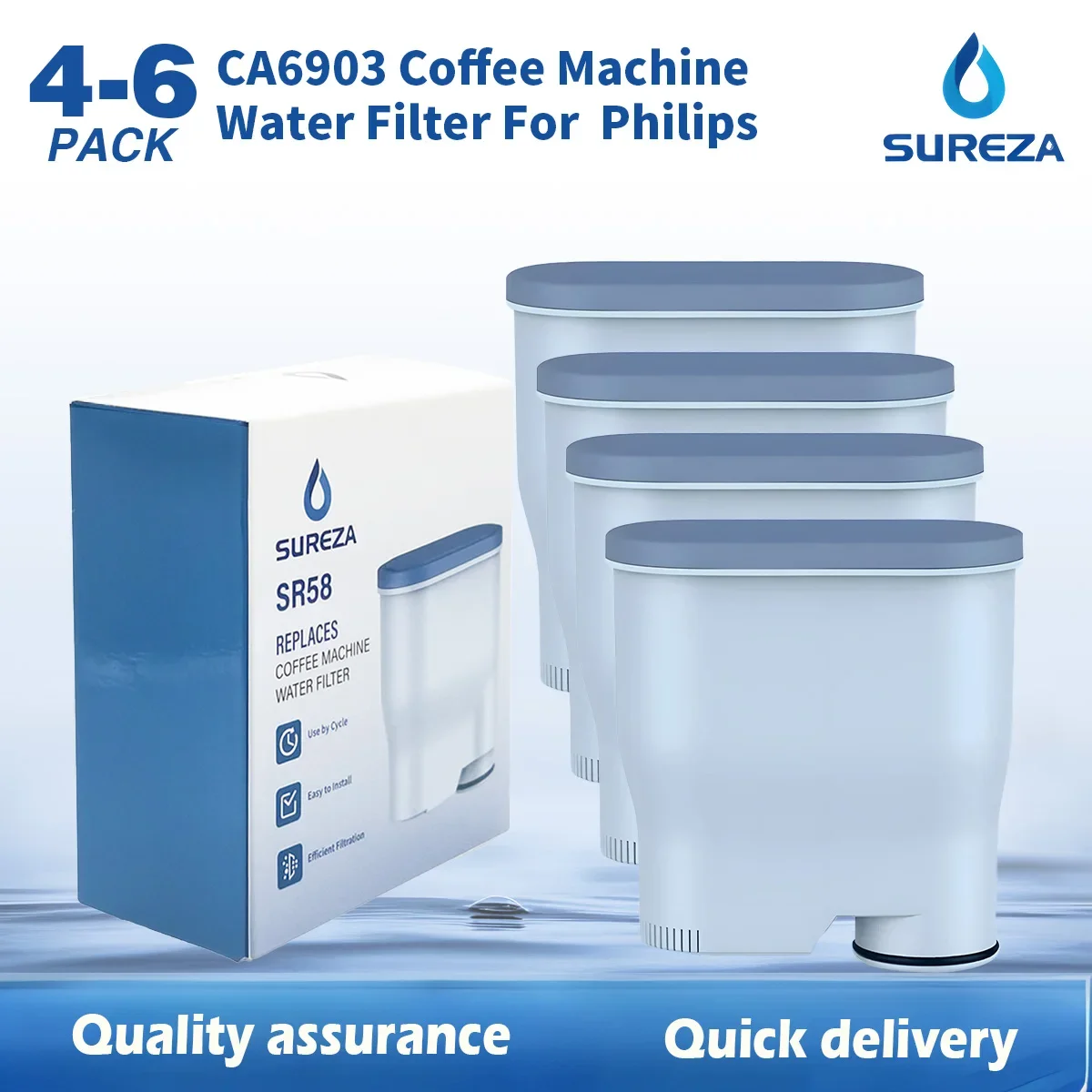 CA6903 Coffee Machine Water Filter Compatible with Philips Saeco AquaClean CA6903 CA6707 for Fully Automatic Coffee Machines