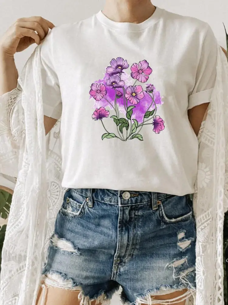 

Женская футболка с коротким рукавом, круглым вырезом и принтом, в стиле 90-х