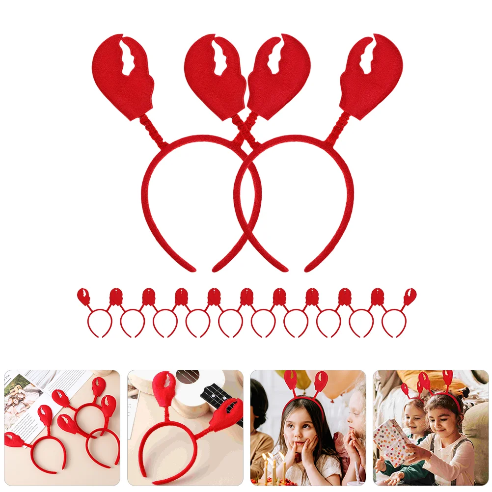 

12 Pcs Crab Headband Teen Girls Cosplay Headbands For Halloween Makeup Costume Props Cartoon Plastic Headwear Charm