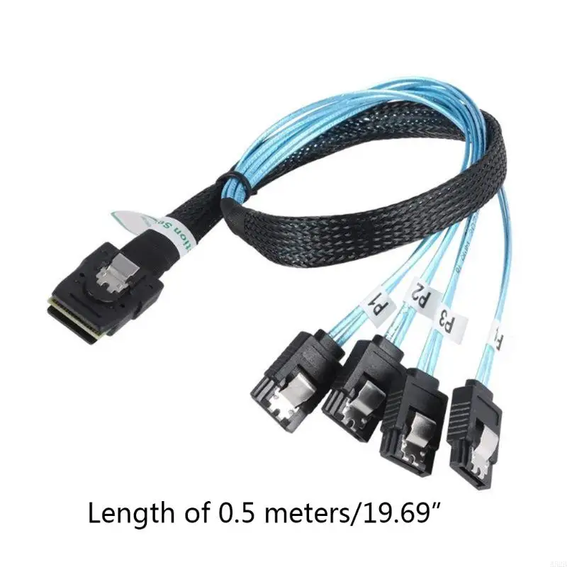 A52B Mini SFF-8087 to 4 Cable 90 Degrees Target Hard Disk Data Cable Easy to Use