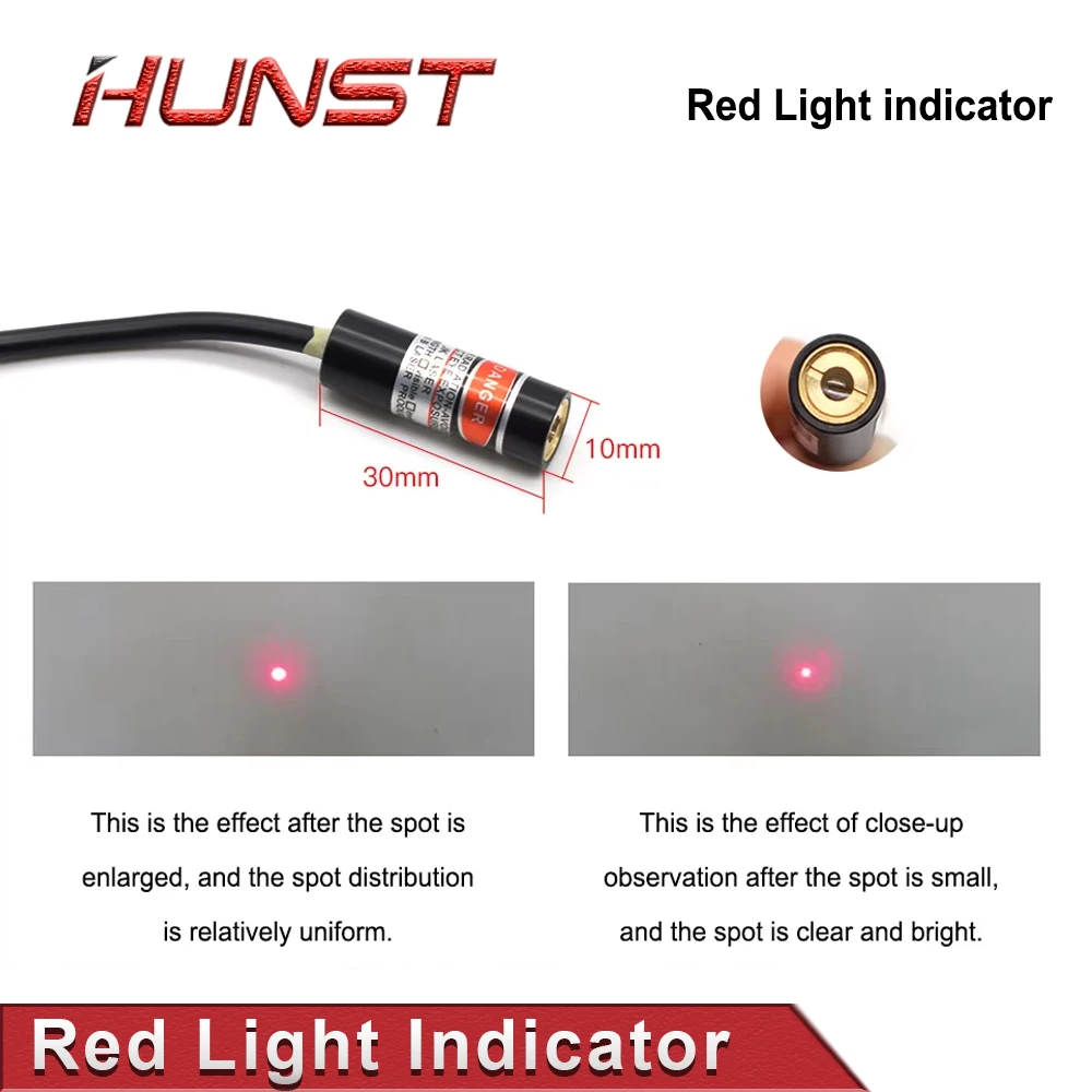 HUNST Red Dotted Beam Light 650nm 5V 10mW Infrared Adjustable Laser Module Locator &Adapter for Fiber Marking or Cutting Machine