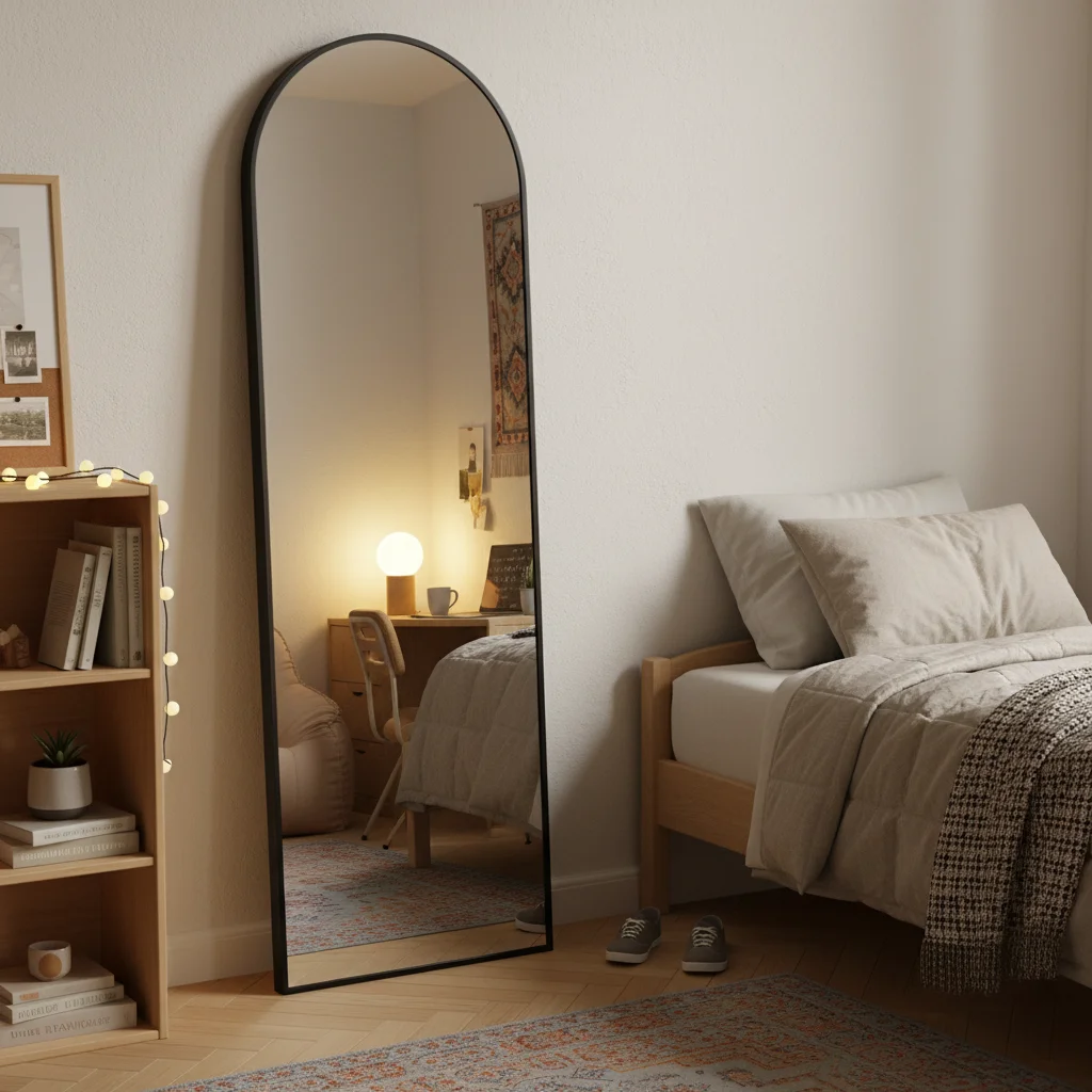 

59"x16" Arched Full Length Mirror, Elegant Home Decor Standing Mirror for Bedroom or Living Room Daily Use