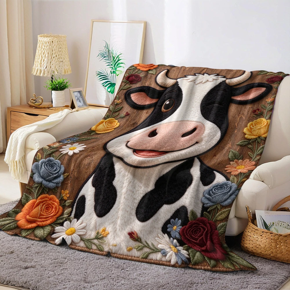 Stitch Green Ginger Flannel Blanket Cartoon Printed Throw Blanket for Kids Adults Soft Plush Bed Sofa Cover Gift