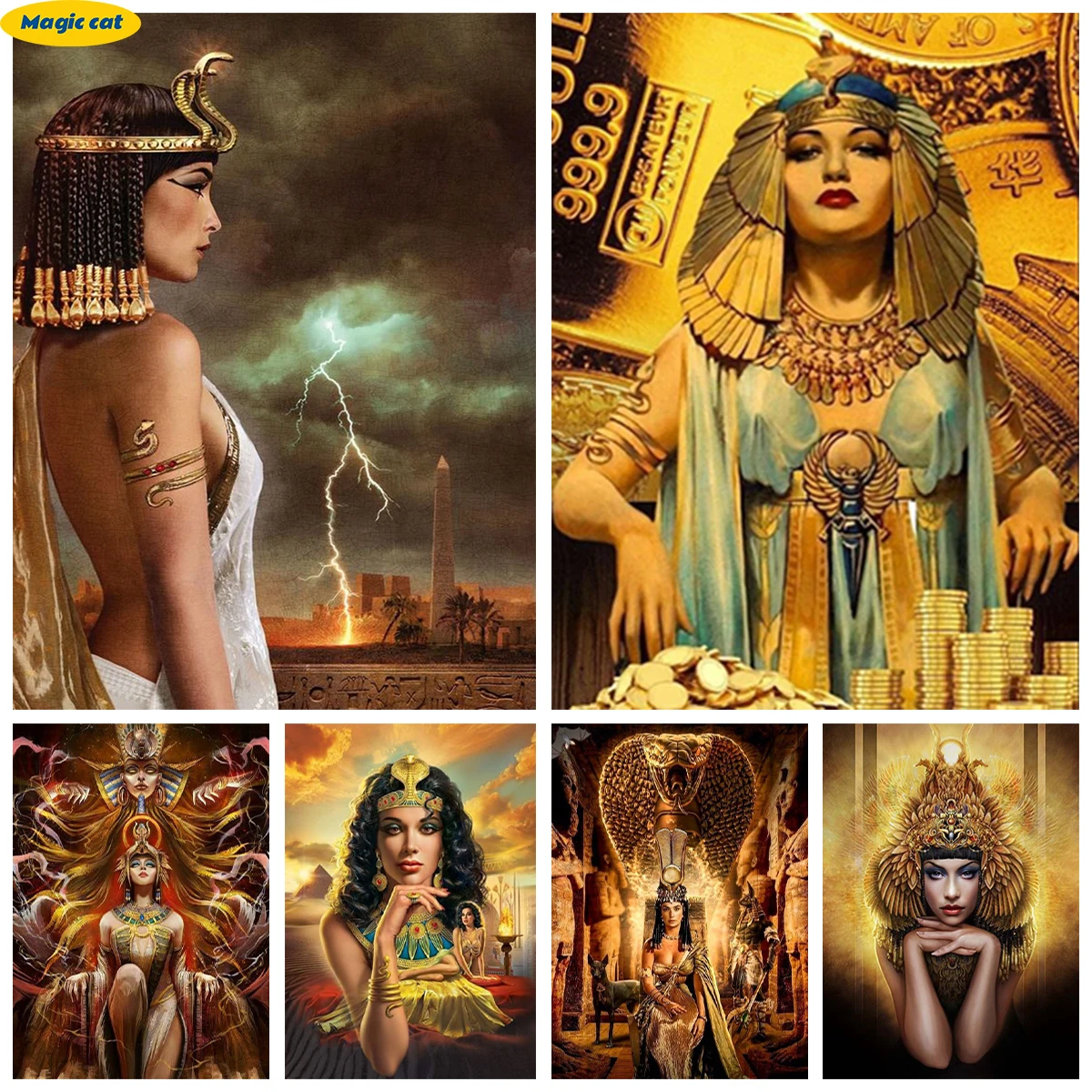 

Classic Movie Poster 5D Diamond Painting Cleopatra Diamond Embroidery Cross Stitch Queen of Ancient Egypt Mosaic Home Wall Decor