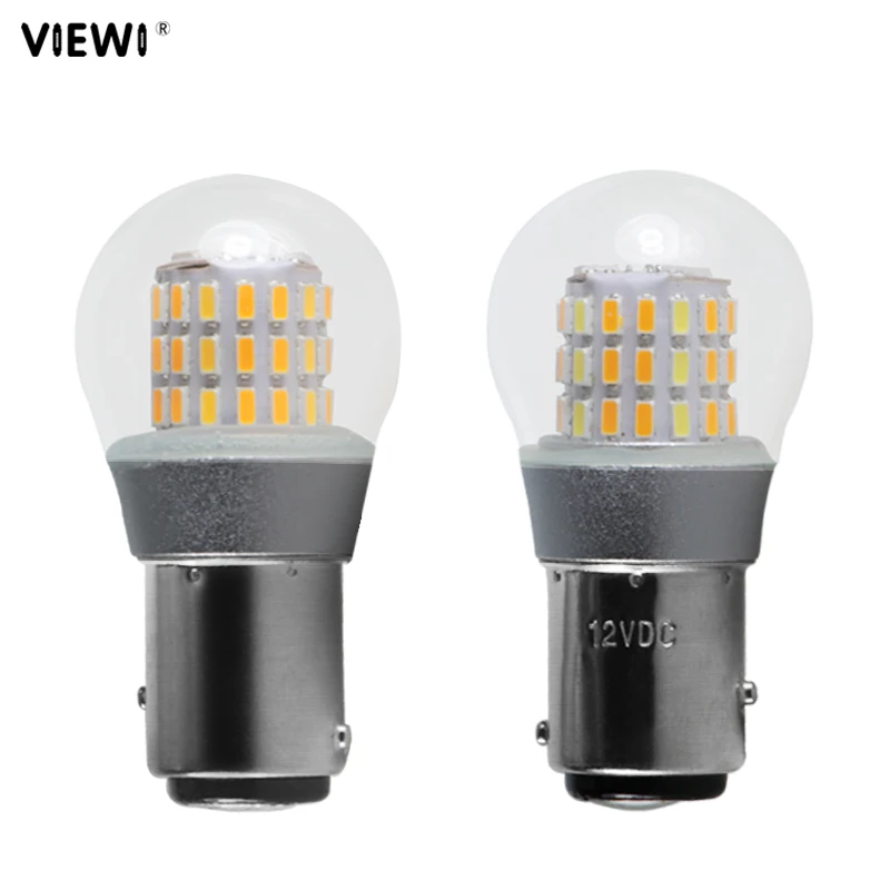 

Ampadas светодиодный внутренний светильник автомобиля, двухцветный 1157 BAY15D P21/5 Вт, 12 В, белый/желтый, янтарный, с переключателем, лампа с автоматическим DRL, лампа указателя поворота