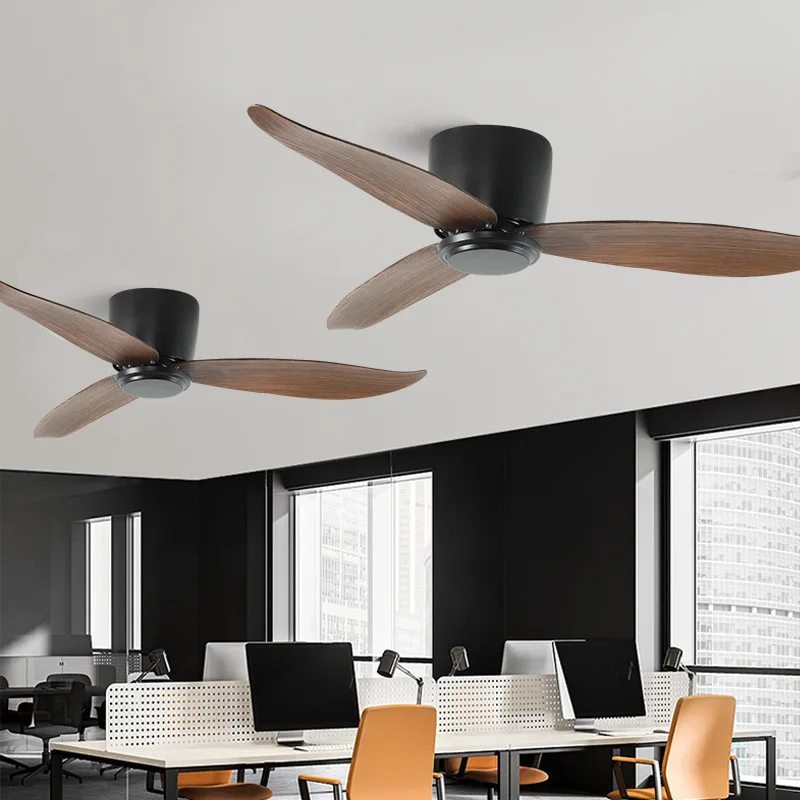 Original woodgrain ceiling fan with 3 wood blades, can be remote controlled, modern ceiling fan for indoor outdoor patio