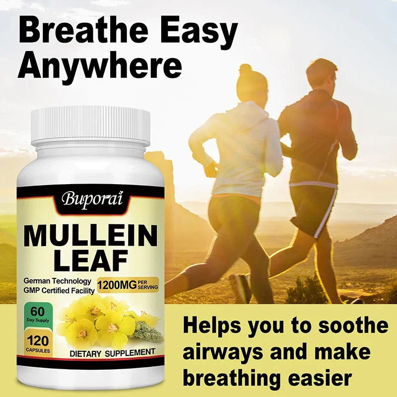 Mullein Leaf Capsules - for Lung Cleanse and Detox,  Support Healthy Respiratory Function, Improve Sleep