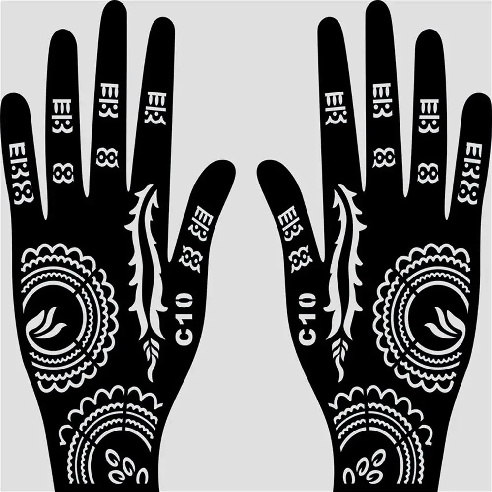 

Arm Leg Feet Hollow Drawing Airbrush Stencils Body Art Template India Henna Kit Temporary Decal