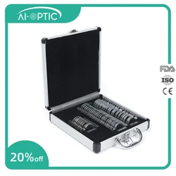 Optical Trial Lens Set Ophthalmic Kit Optometry Eye Testing Box Metal Rim TLS-68