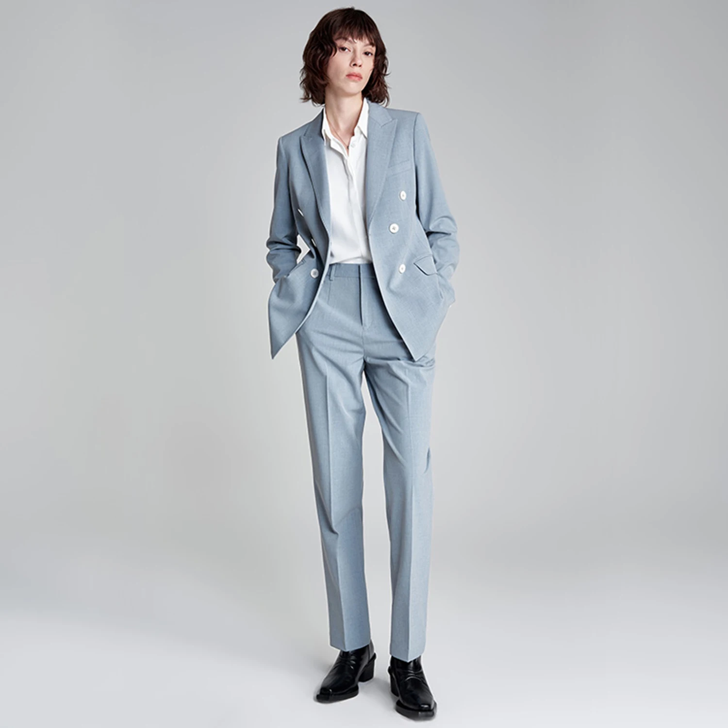

Allingentle Classic Double-Breasted Women's Suit - Versatile Office to Evening Women's 2 Piece Set Outfits Customize