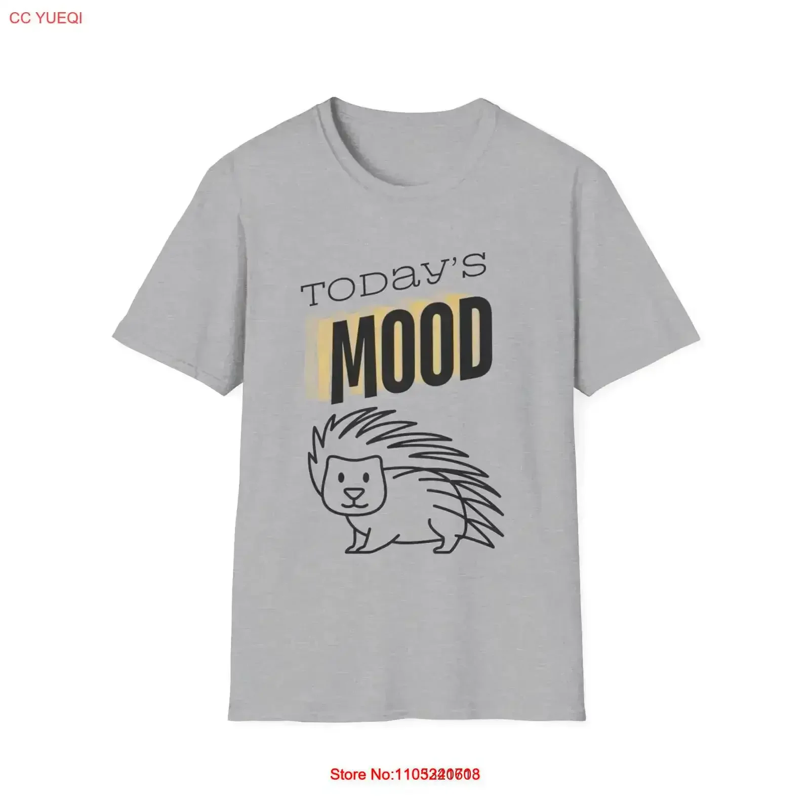 

Porcupine Today's Mood Softstyle T Shirt vintage Washed Soft streetwear Stretched graphic Stylish Versatile Breathable fashion