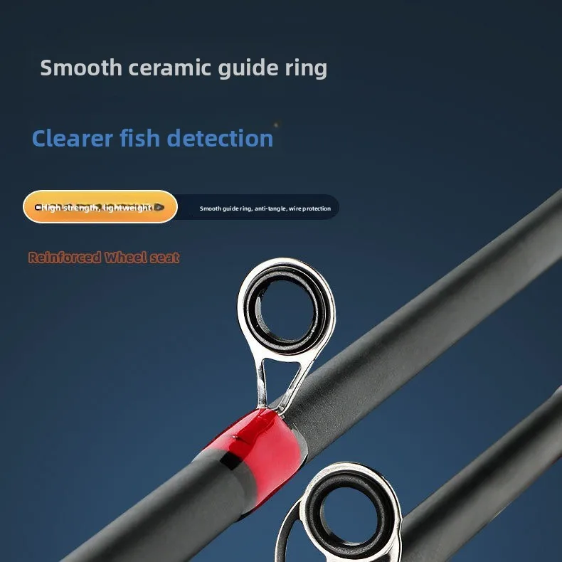 عصا صيد من ألياف الكربون مع مقبض على شكل مسدس، مجموعة كاملة مع بكرة دوارة ومقبض مستقيم، معدات صيد الأسماك على الجليد والتخييم... #4