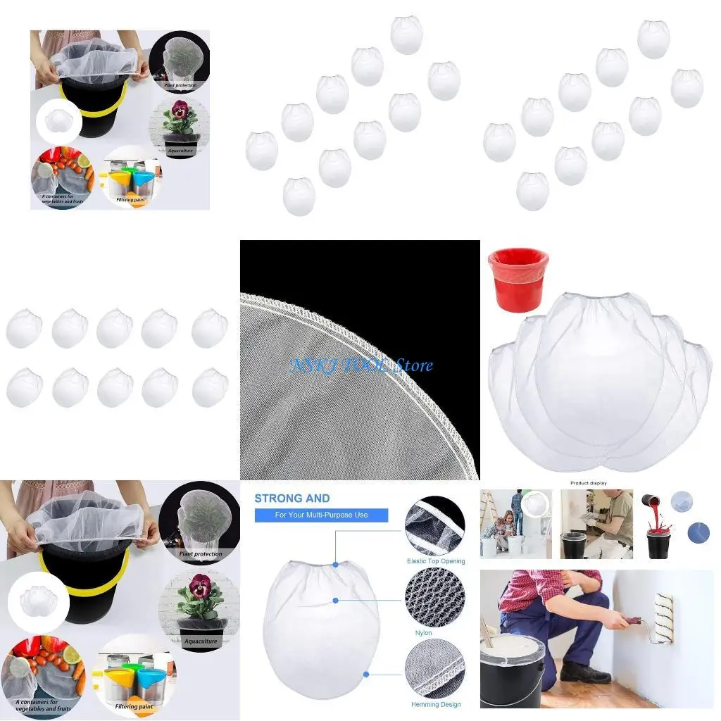 

L8RC 10pcs Multipurpose Coating Filter Bag Compatible for Oil Based And Water Based Liquids Washable Nylon Design Bags