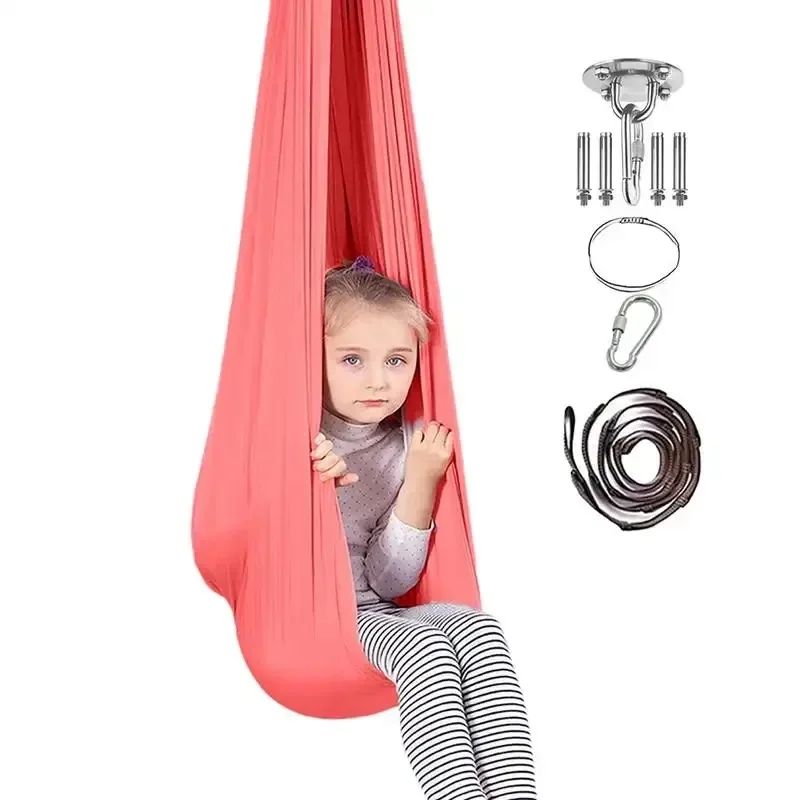 Portable Indoor Yoga Suspension Beds Kids Swing Toy Set Therapy Elastic Hammock Hanging Chair Home Rooms Sensory Autism Kids New