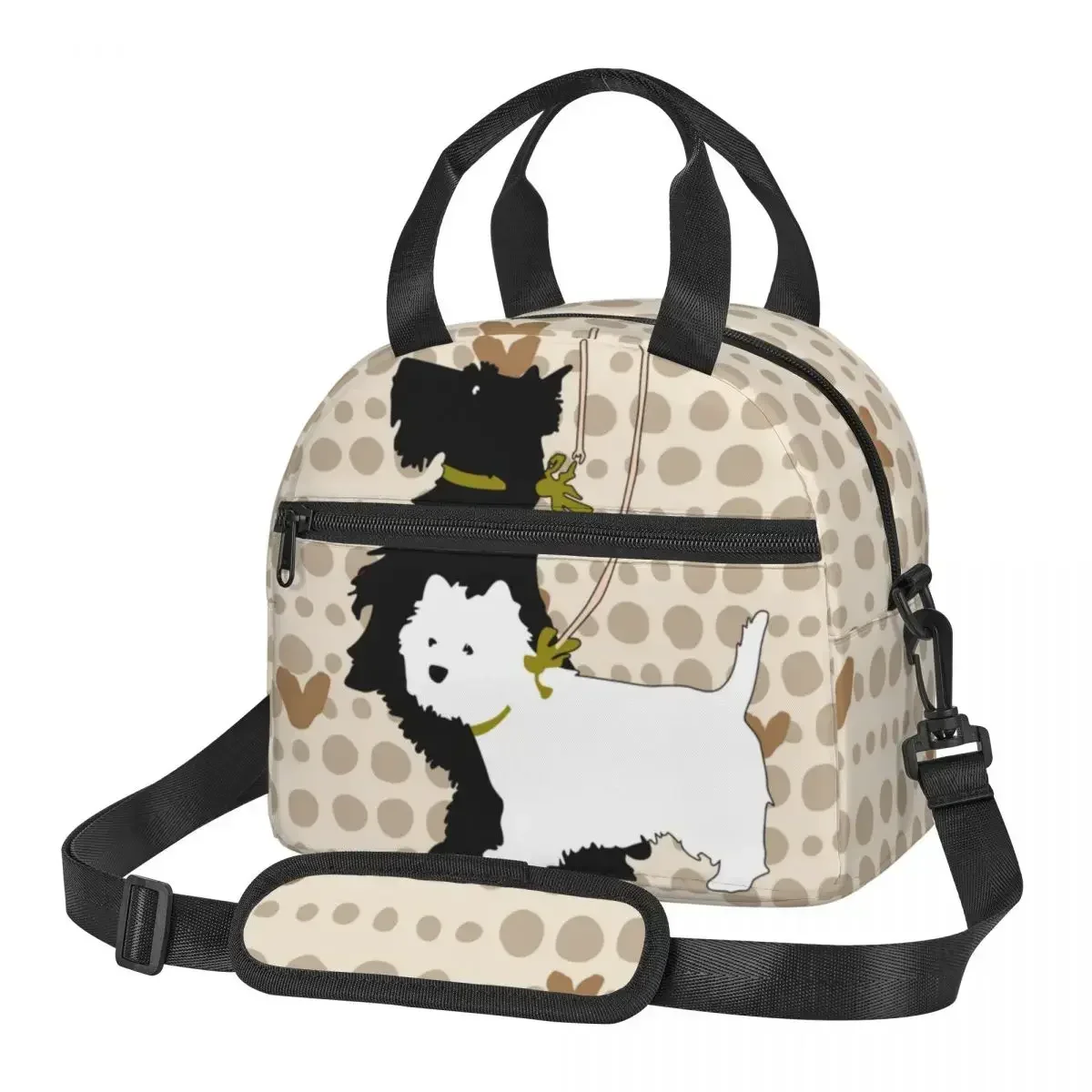 

Cartoon Westie Lunch Bag for Work Portable Insulated Box Girl Boys Back to School Reusable Totes
