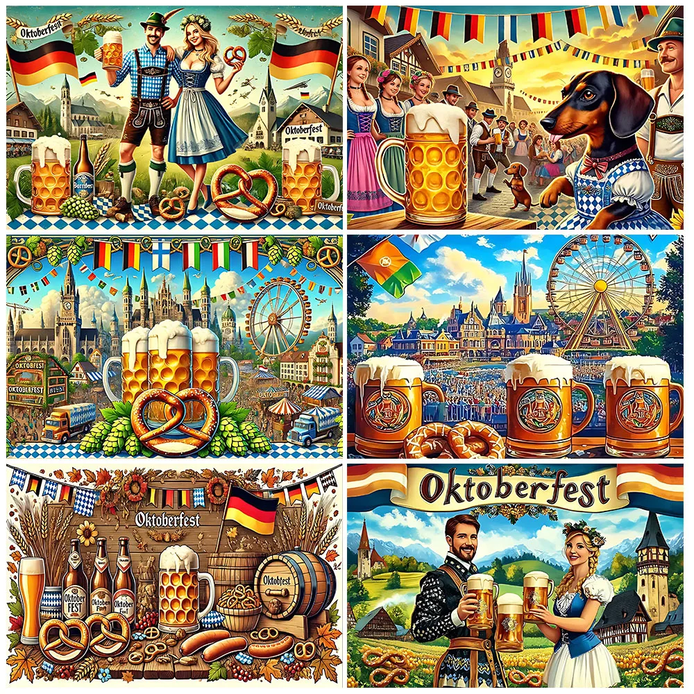 

Oktoberfest Beer Theme Celebration Background Cloth Wall Party Supplies For Living Room Bedroom Office Home Outdoor Decoration