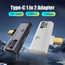 2in1 Type C USB 3.2 OTG Splitter PD 100W Fast Charging Adapter USB C Charger Adapter for Phone Tablet Macbook Hard Disk Earphone