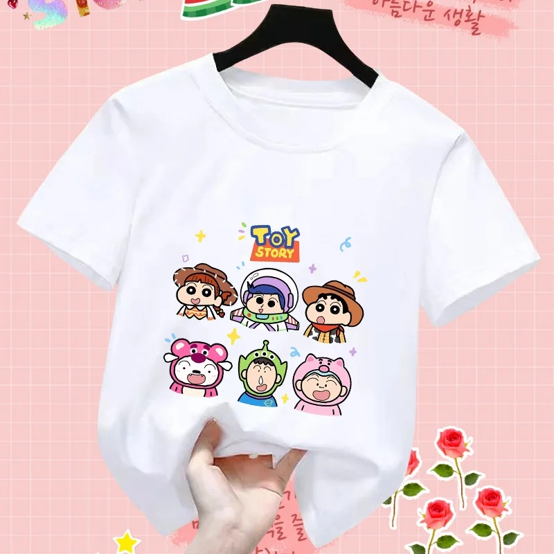

MOTO-горячая распродажа, детская футболка с принтом «История игрушек Базз Лайтер Вуди», одежда для девочек, футболка для мальчиков, детский топ