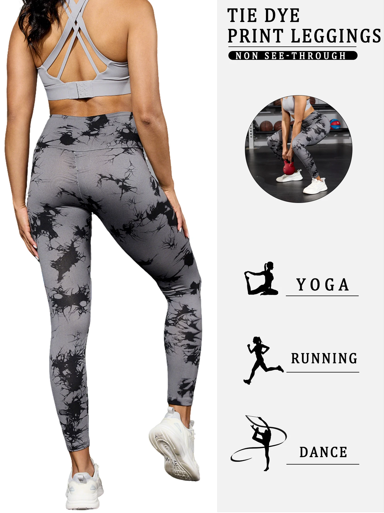 

Super Soft High Waisted Tie Dye Leggings for Women Yoga Running Gym No See Through Workout Athletic Tights Push Up Gym Fitness