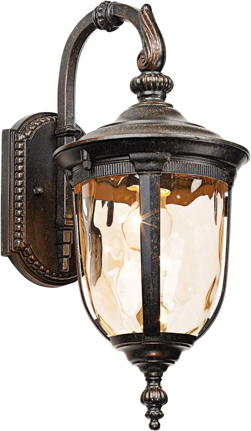 Bellagio European Outdoor Carriage Light Fixture Bronze Metal 16 1/2