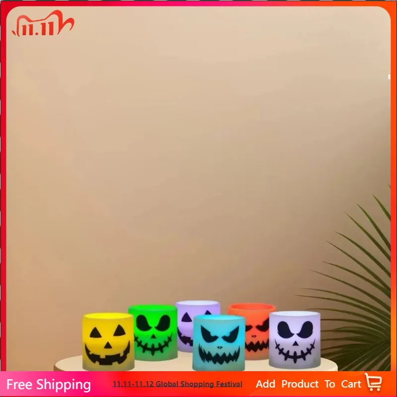 Halloween Flameless Votive Candles Color Changing,Battery Operated LED Candles for Halloween Home Decoration Gifts(1 Pack)