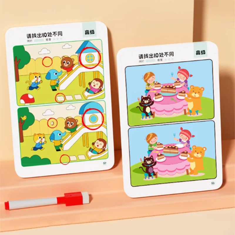 Fun Find Different Focus Training Games Cards Puzzle Thinking Training Intelligence Development Enlightenment Toys