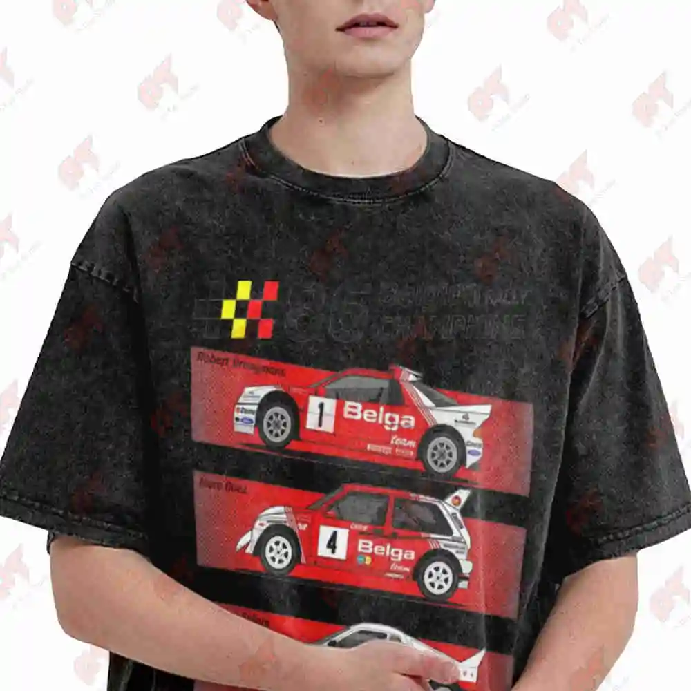 1986 Belgian Rally Kings Vintage Washed Tee Pure Cotton T-Shirt