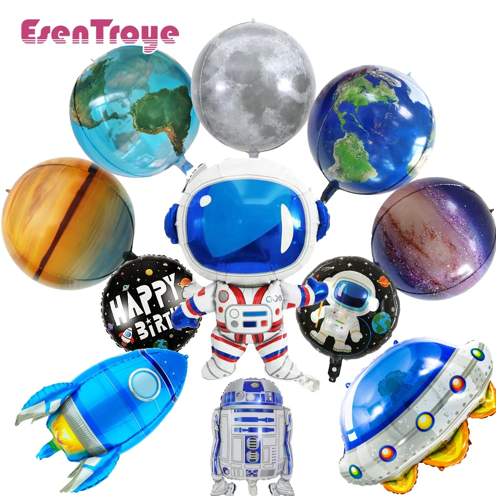 Solar System Birthday 22in Planet Foil Balloons Astronaut Rocket Balloon for Kids Outer Space Starry Galaxy Party Decor Supplies