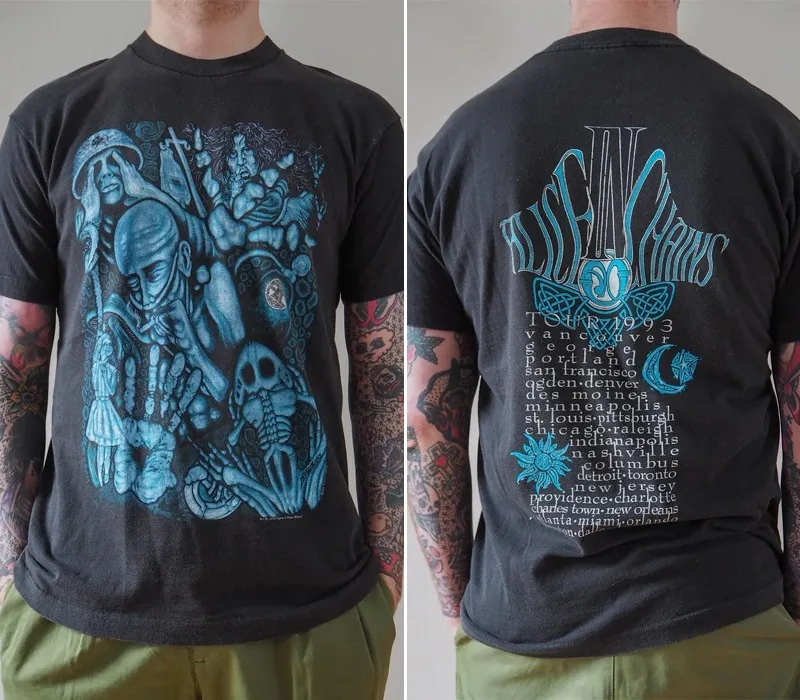 

1993 Alice in Chains 'Sickman' tour t-shirt 2 side black Unisex tee NH13710