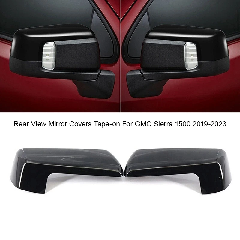 Car Conversion Rear View Mirror Covers Tape-On For GMC Sierra 1500 2019-2023 94469253 84469252