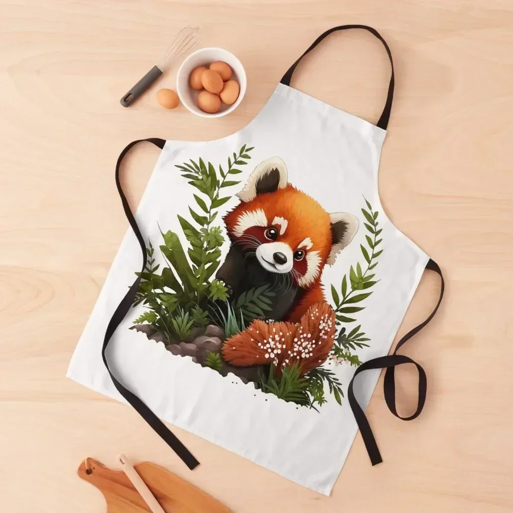 

Cute Red Panda Apron Custom cookings for women Kitchen Man Home Supplies Apron