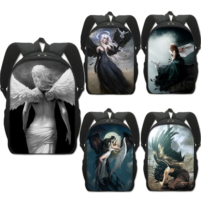 Angel With Broken Wings Young Girls Boys Backpack For Teenager high-capacity Children School Bag Bagpack Student Shoulders Bags