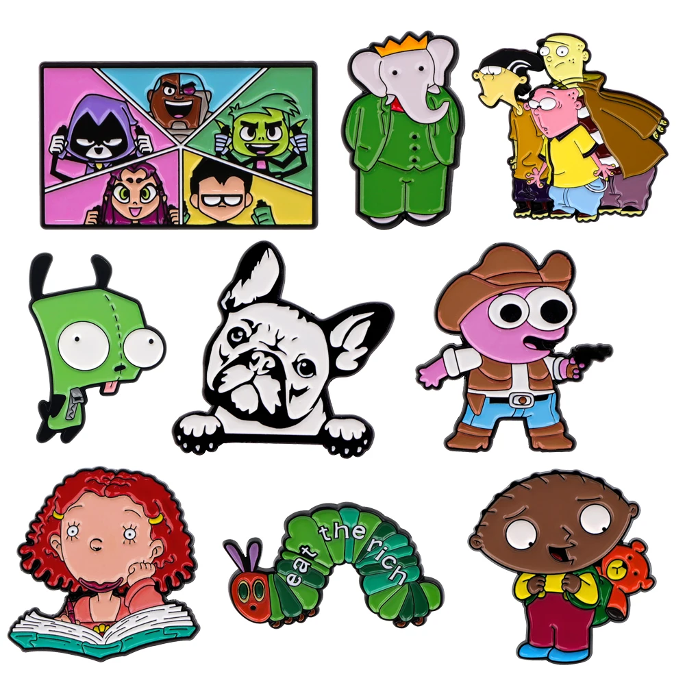 Cartoon TV Girl Brooches for Clothes Lapel Pins for Backpack Soft Enamel Pin Kids Badges Jewelry Decorations Holiday Gifts