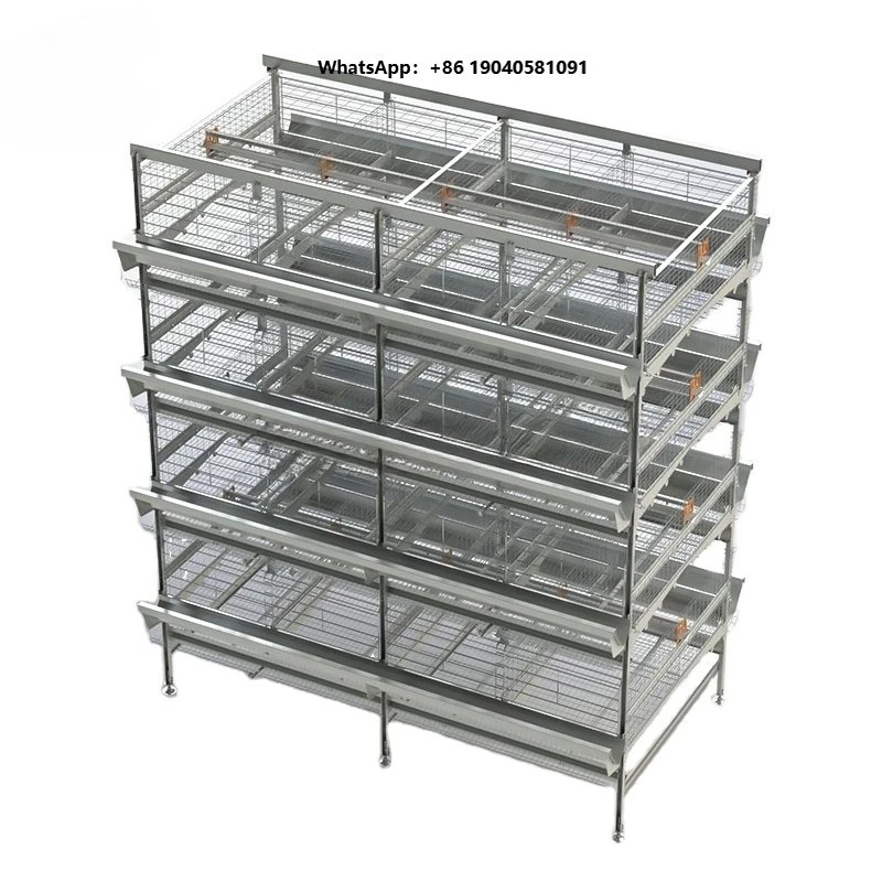 Automatic H Type 4-Tier Broiler Chicken Cage with Feeding & Drinking System Battery Operated for Poultry Farming