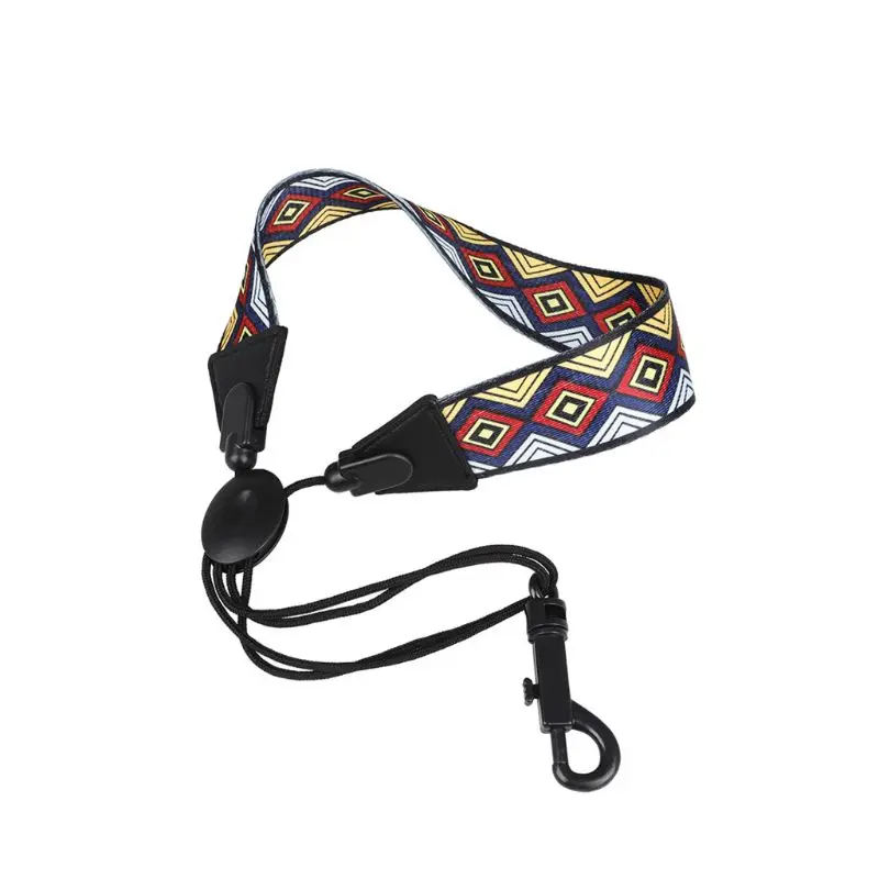 Rainbow Braided Pattern Soft Padded Saxophone Neck Strap for Alto Baritone