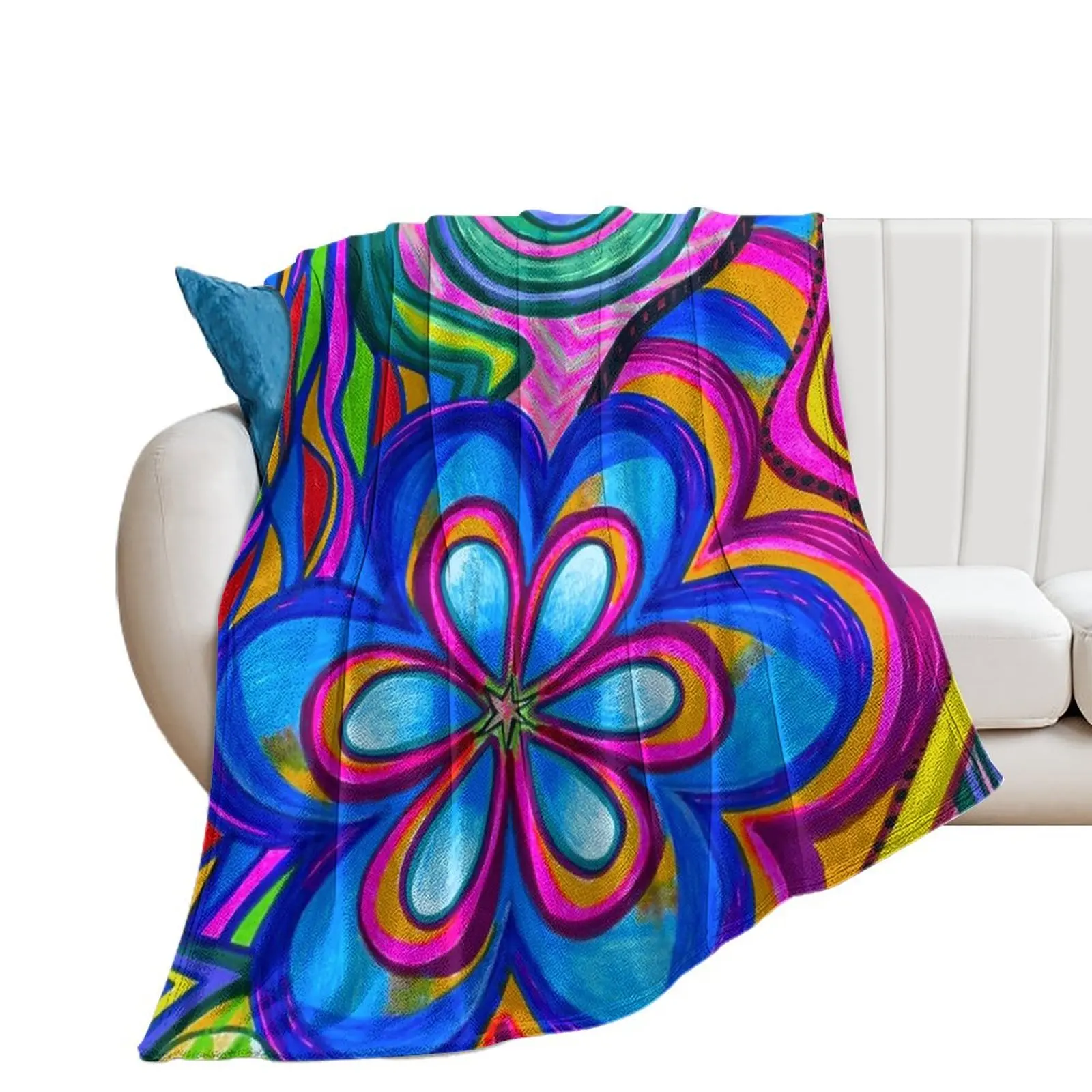 flower child Throw Blanket Loose Decorative Sofas Blankets