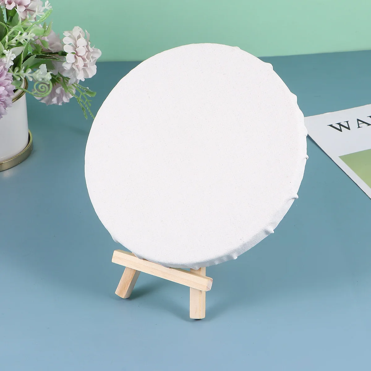 

4Pcs Artist Canvas Frame Set Blank Painting Board Mini Display Easel for Students DIY Panels Round Art Supplies Oils Acrylics