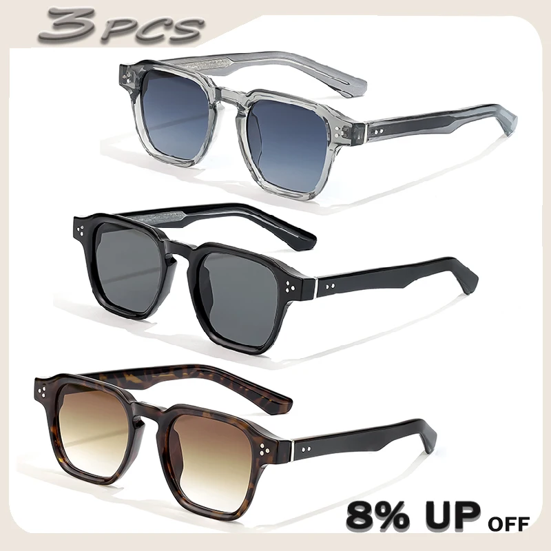 1/2/3 Pcs Wholesale New Fashion Sunglasses  Men Classic Square Sun Glasses Outdoor Party Vacation Travel Eyeglasses