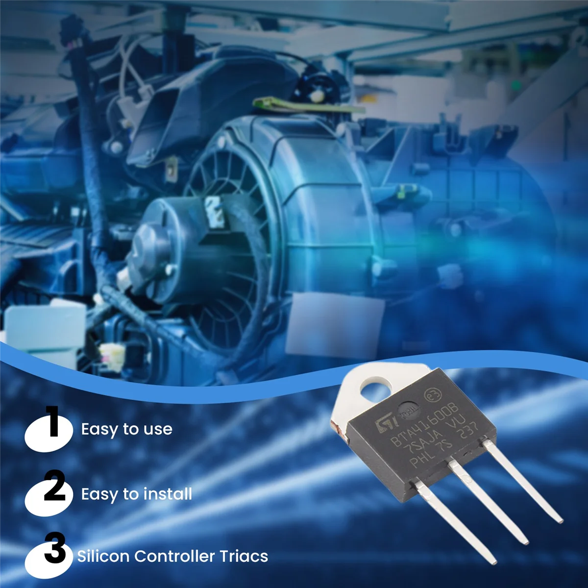 Retificador do controlador do silicone, Triac padrão, BTA41-600B, 600V, 40A