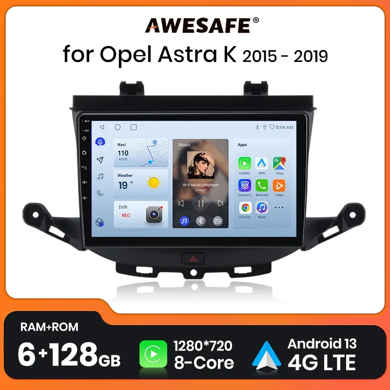 AWESAFE PX9 Plus Car Radio For Opel Astra K 2015 - 2019 wireless CarPlay Android Auto car intelligent systems No 2 din 2din DVD