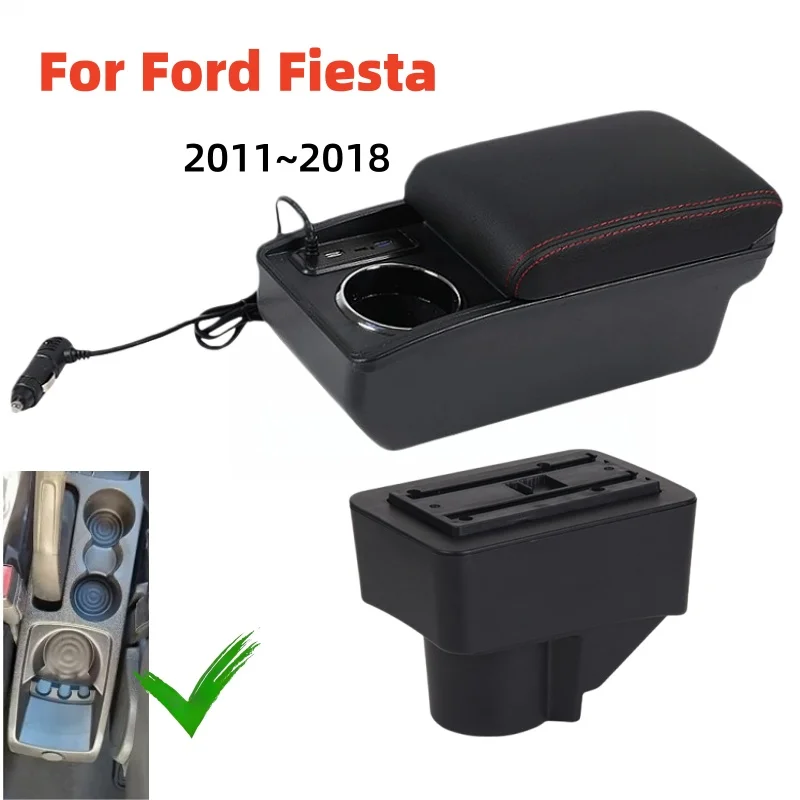 

Подлокотник для Ford Fiesta 3 (2011-2018) с функцией быстрой зарядки, многофункциональный органайзер для хранения в салоне автомобиля