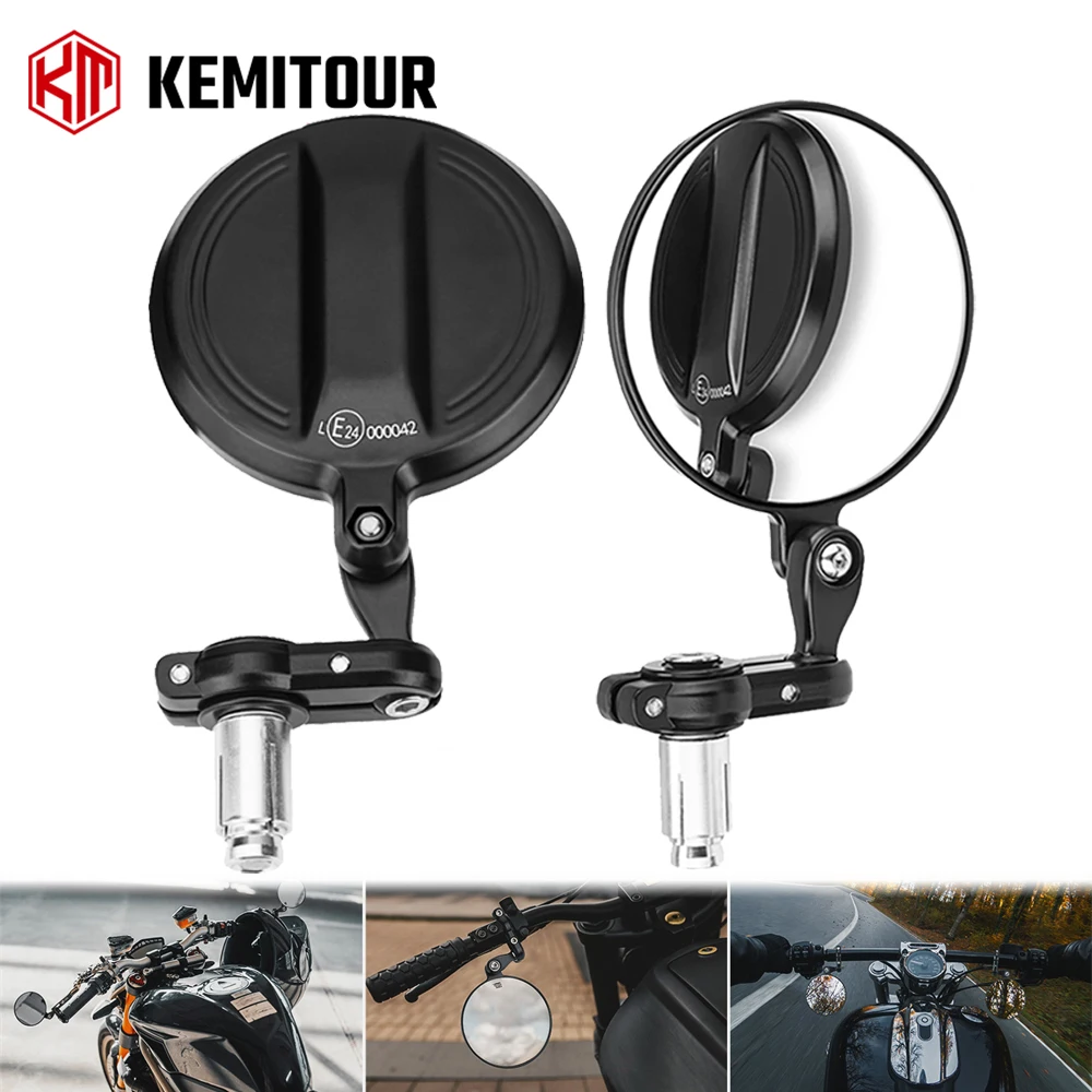 Universeller Motorradspiegel 360° °   Drehbare Lenkerendspiegel, Lenker-Rückspiegel für 13–21 mm Lenkerinnendurchmesser