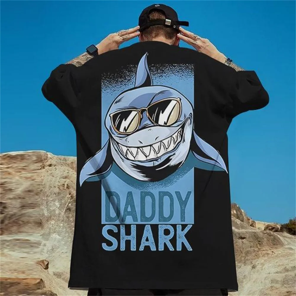 

Shark Men's T-Shirt 3d Print Street T Shirt For Men Short Sleeved High Street Hip Hop Oversize T Shirt Summer Streetwear