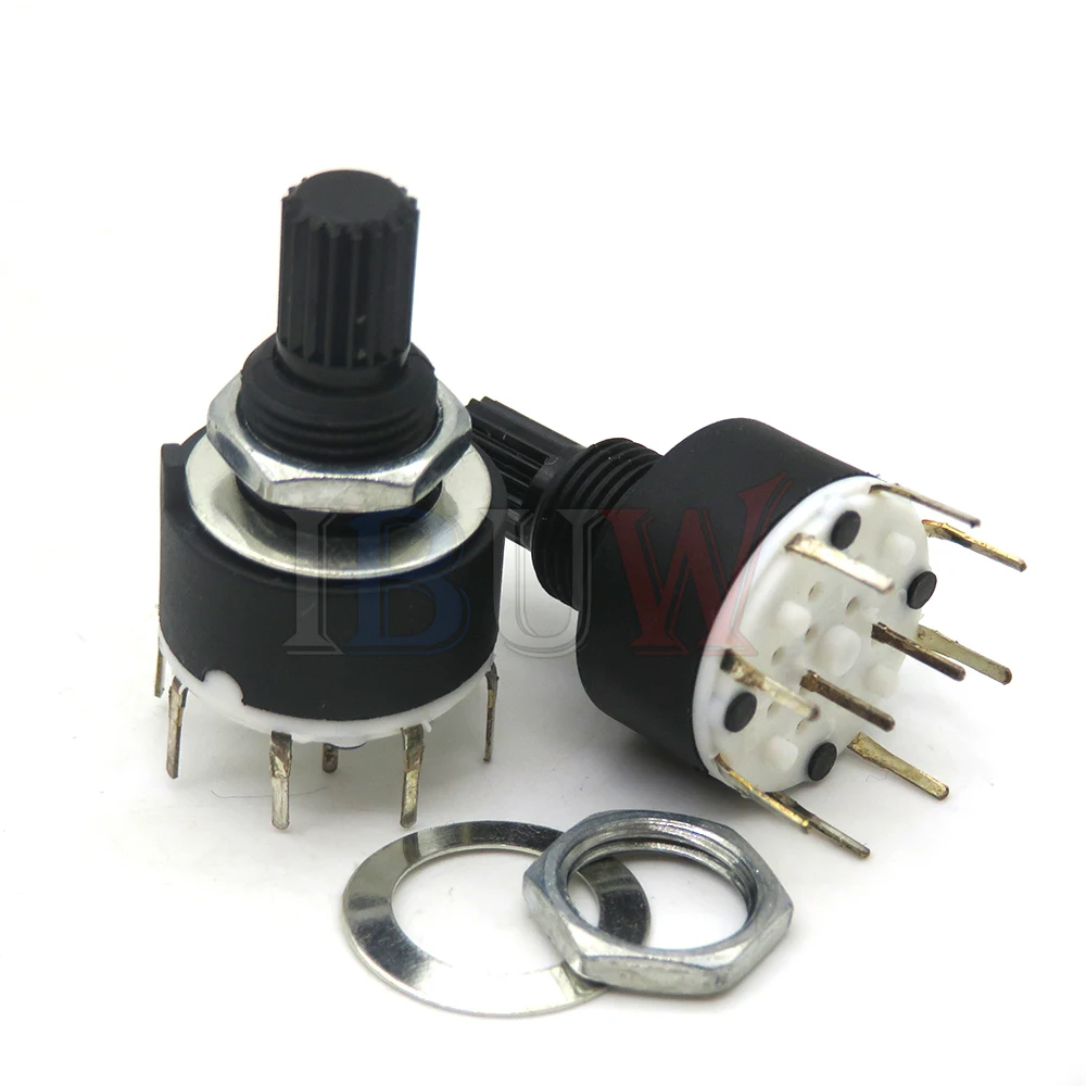 RS16 RS26 Selectable Band Rotary Channel Selector Switch Single Deck Rotary Switch Band Selector 1P12T 2P6T 3P4T 4P3T